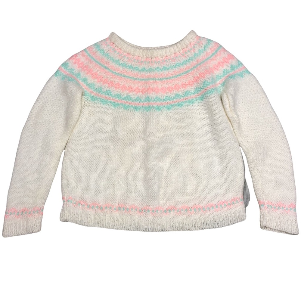 Vintage Knit Homespun Fair-isle Sweater Wool Mix